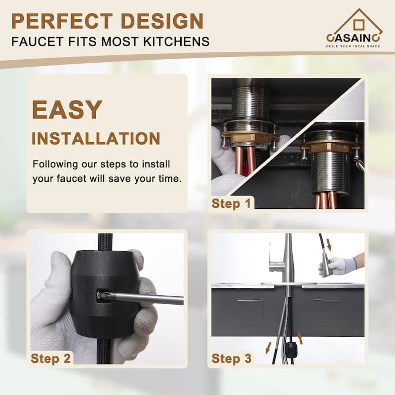 Single Handle Pull Down Sprayer Kitchen Faucet