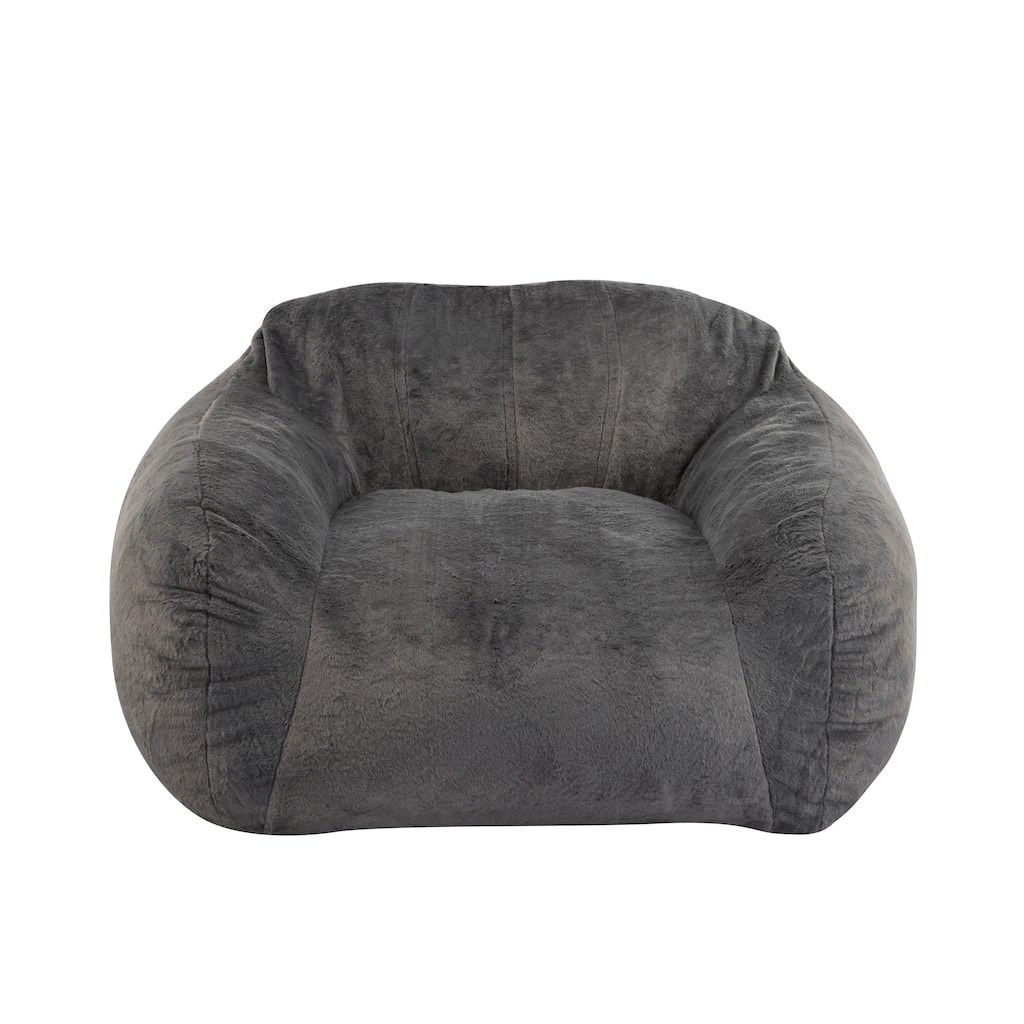 Comfy Faux Fur Bean Bag Chair, Ergonomic Lounge Armchair, Lazy Floor Sofa with Shredded Foam Filling for Living Room, Bedroom