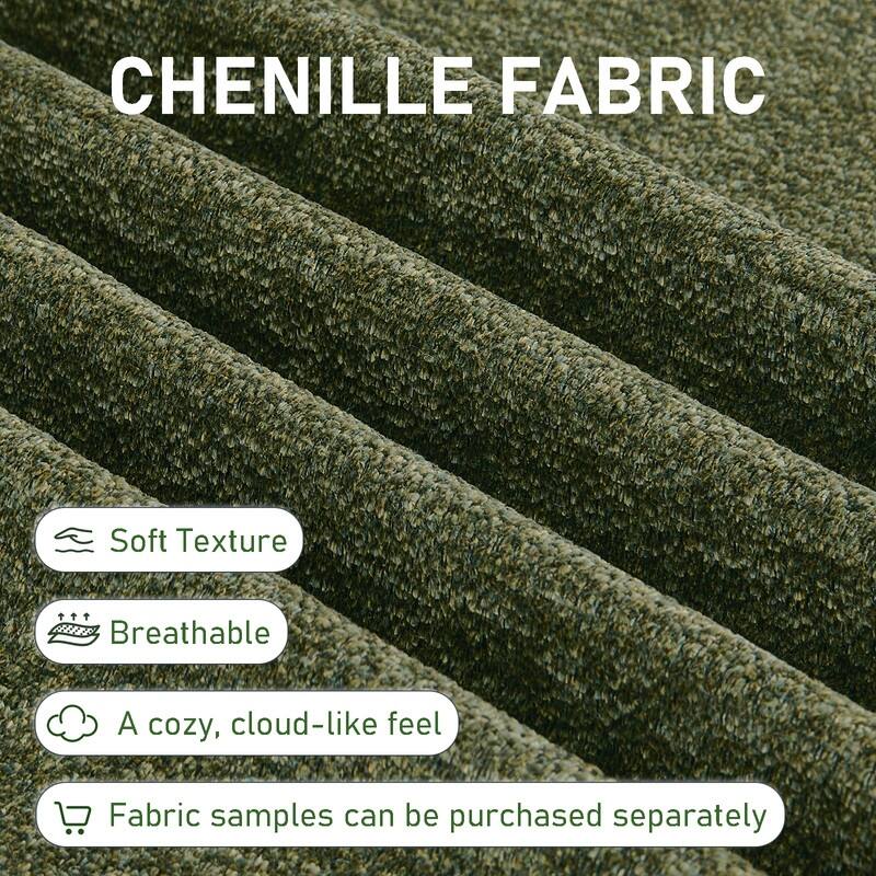 Modern Chenille Convertible Sofa Bed Queen Size Split Back Design