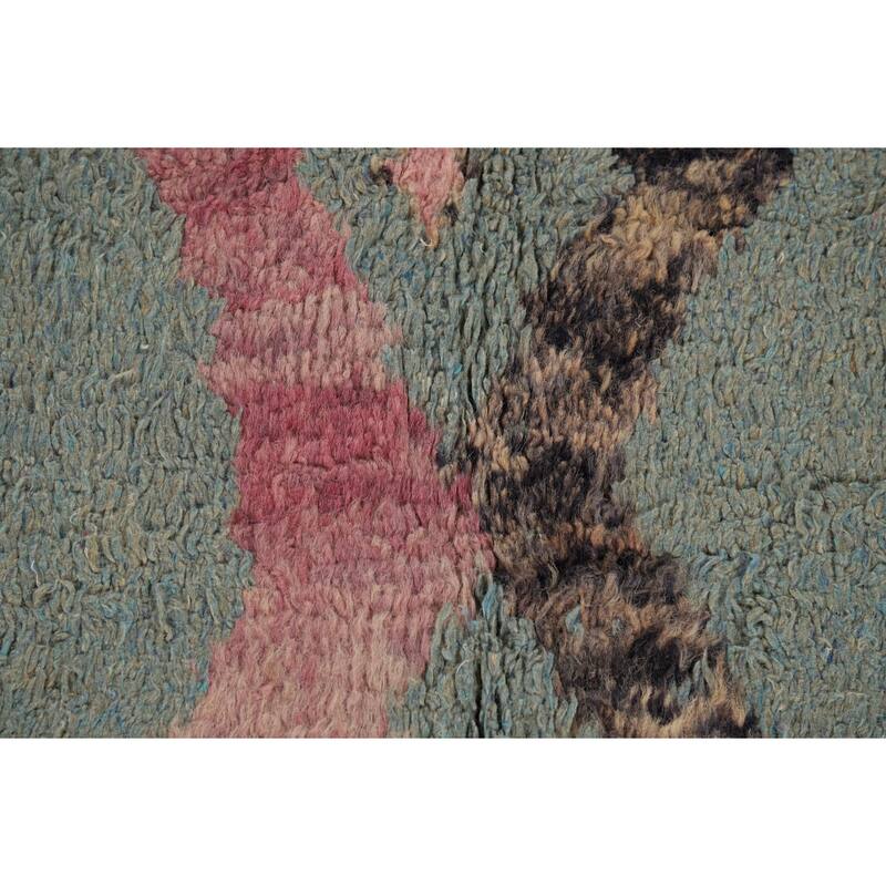 Moroccan Oriental Area Rug Hand-Knotted Wool Carpet - 6'1" x 10'11"