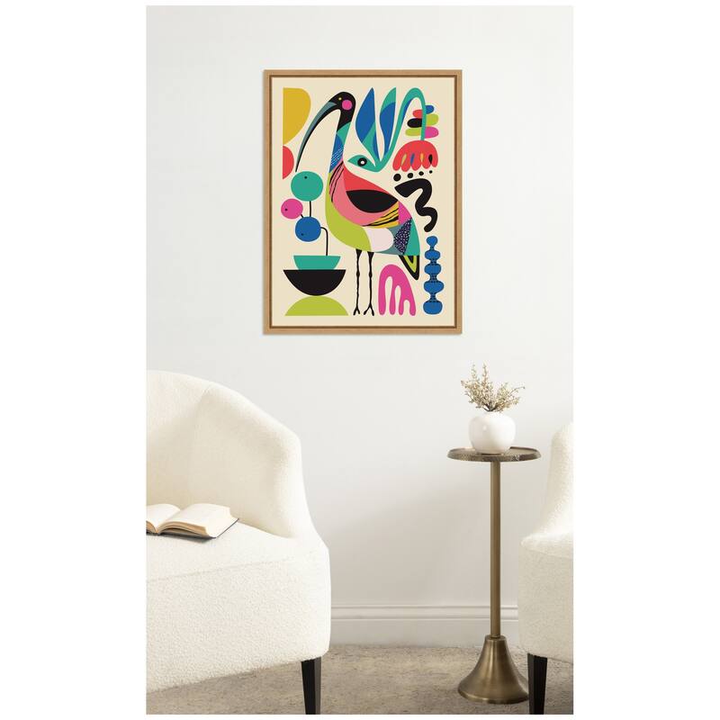 Kate and Laurel Ibis by Rachel Lee Framed Canvas Wall Art Print