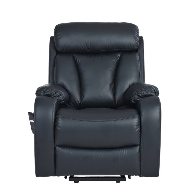 Blue Power Lift Recliner for Elderly with Remote & Side Pocket