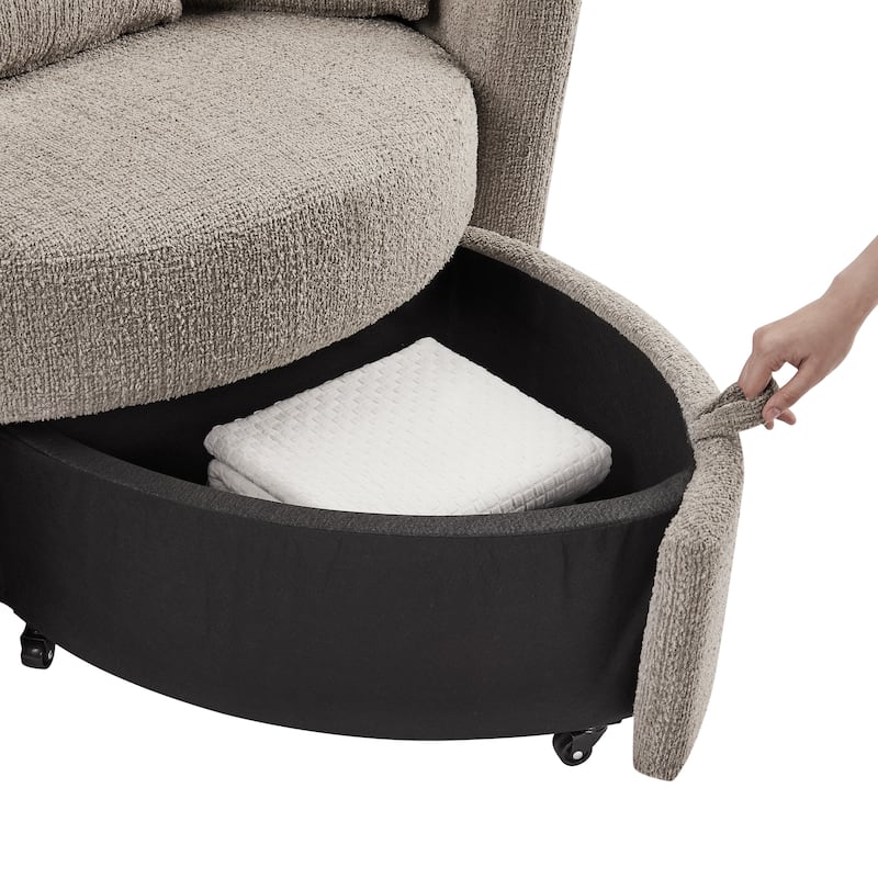 Lifestyle Solutions Bryson Storage Chair in Chenille Fabric