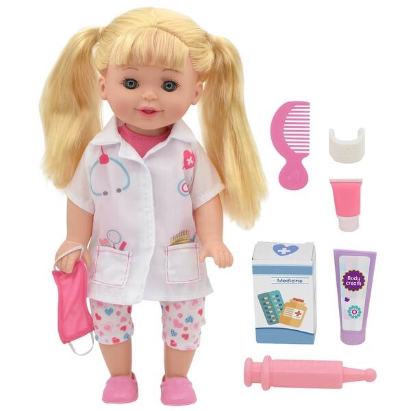 slide 2 of 5, New Adventures Lil Tots: Talking Doctor Playset W/ 14" Blonde Doll