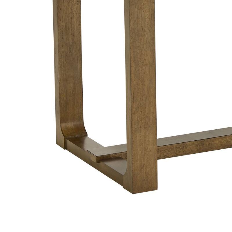 Darla 66"W Rectangular Walnut Oak Sled Dining Table - Walnut Oak