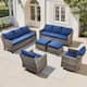 Option Grey Wicker Blue Cushion
