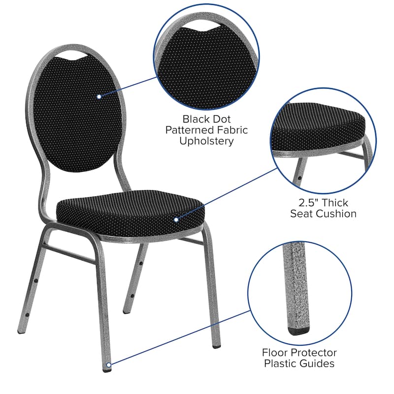 4 Pack Teardrop Back Stacking Banquet Chair