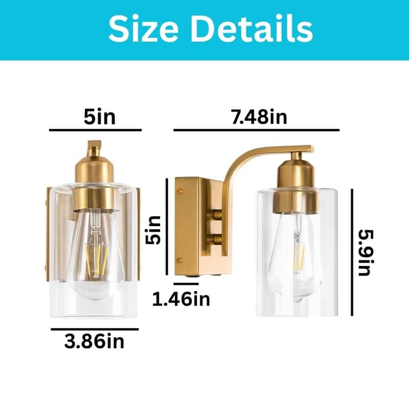 2 Pack wall sconces gold bulb light glass, iron, plastic battery operated wall sconces