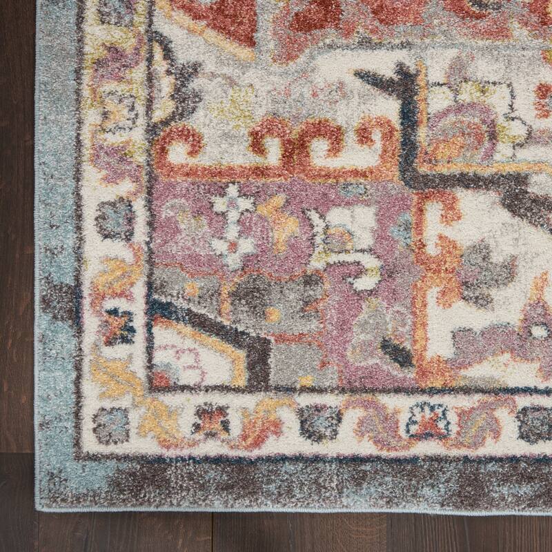 Nourison Juniper Persian Farmhouse Medallion Multicolored Area Rug