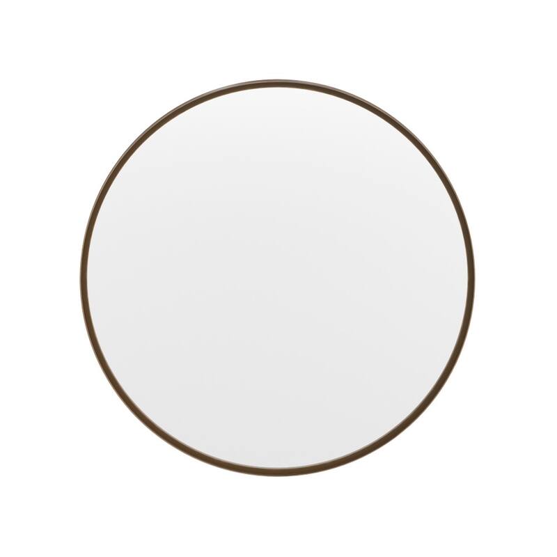 Wall Mount Shatterproof Round Accent Wall Mirror with Metal Frame