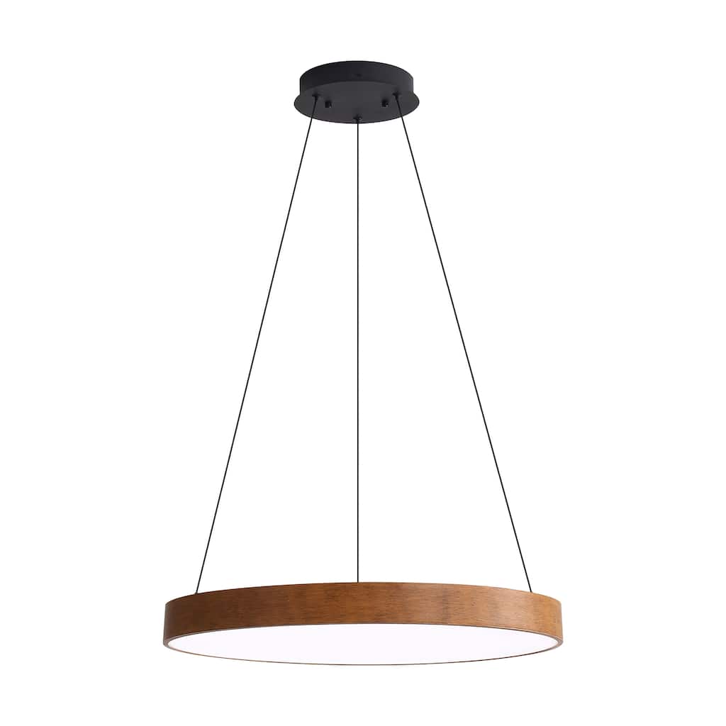 Wry Lighting Anello Integrated LED Pendant in Walnut - Brown