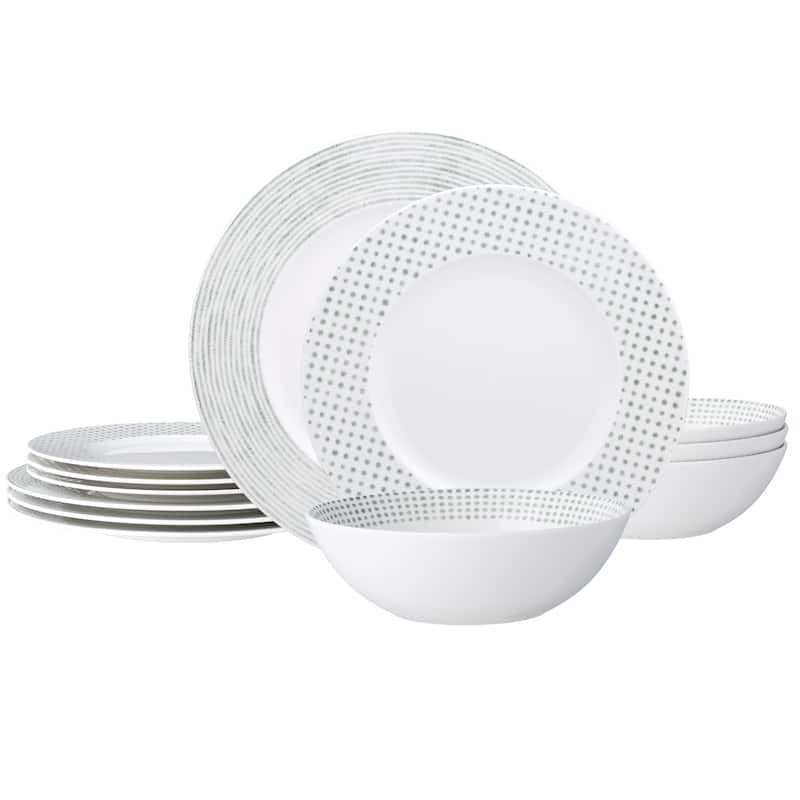 Noritake Hammock 12-Piece Rim Dinnerware Set, Service For 4 - Green