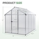 preview thumbnail 27 of 30, Aoodor Polycarbonate Walk-in Greenhouse with Aluminum Frame and Roof Vent