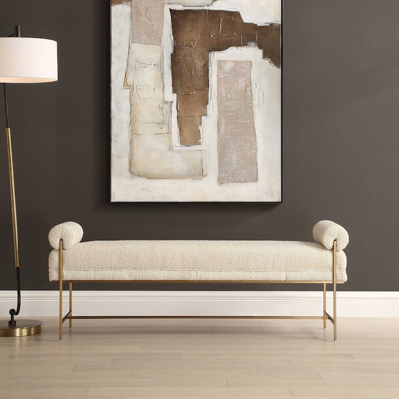 Uttermost Bolster Pearl White Bench