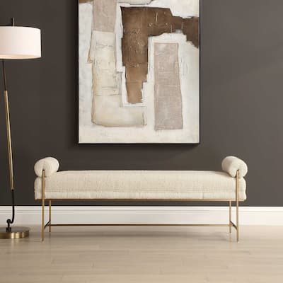 Uttermost Bolster Pearl White Bench