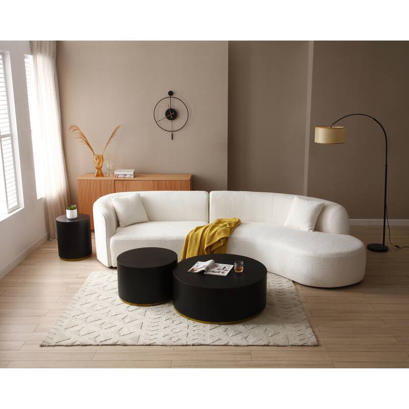 Fully Assembled Black Round Coffee Table - Perfect Side Table for Living Room