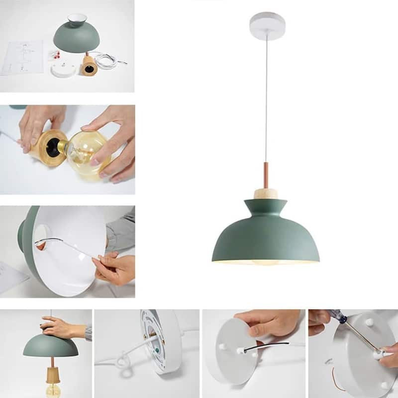 1-Light 11 in. Modern Bowl Dome Pendant Kitchen Island Lighting