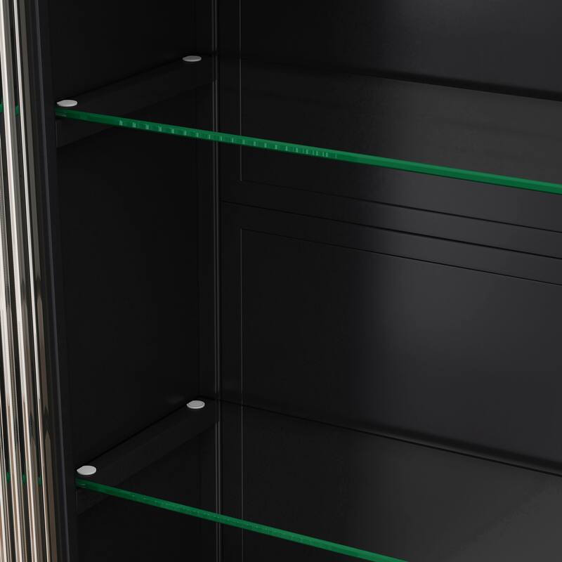 3 Door Arched Wall Mounted Glass Cabinets