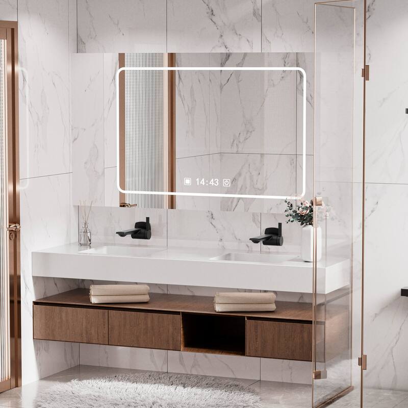 Modland Wall Mount Single Hole Bathroom Faucet with Valve Single Handle And Hot/Cold Indicator