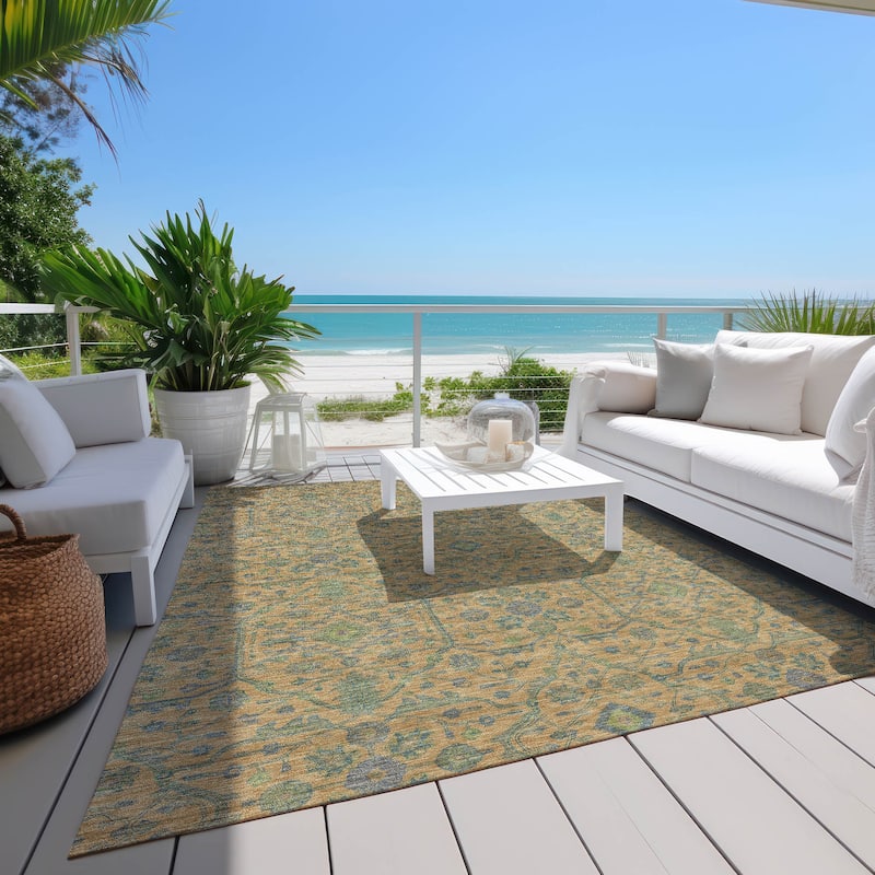 Machine Washable Indoor/ Outdoor Traditional Persian Chantille Rug