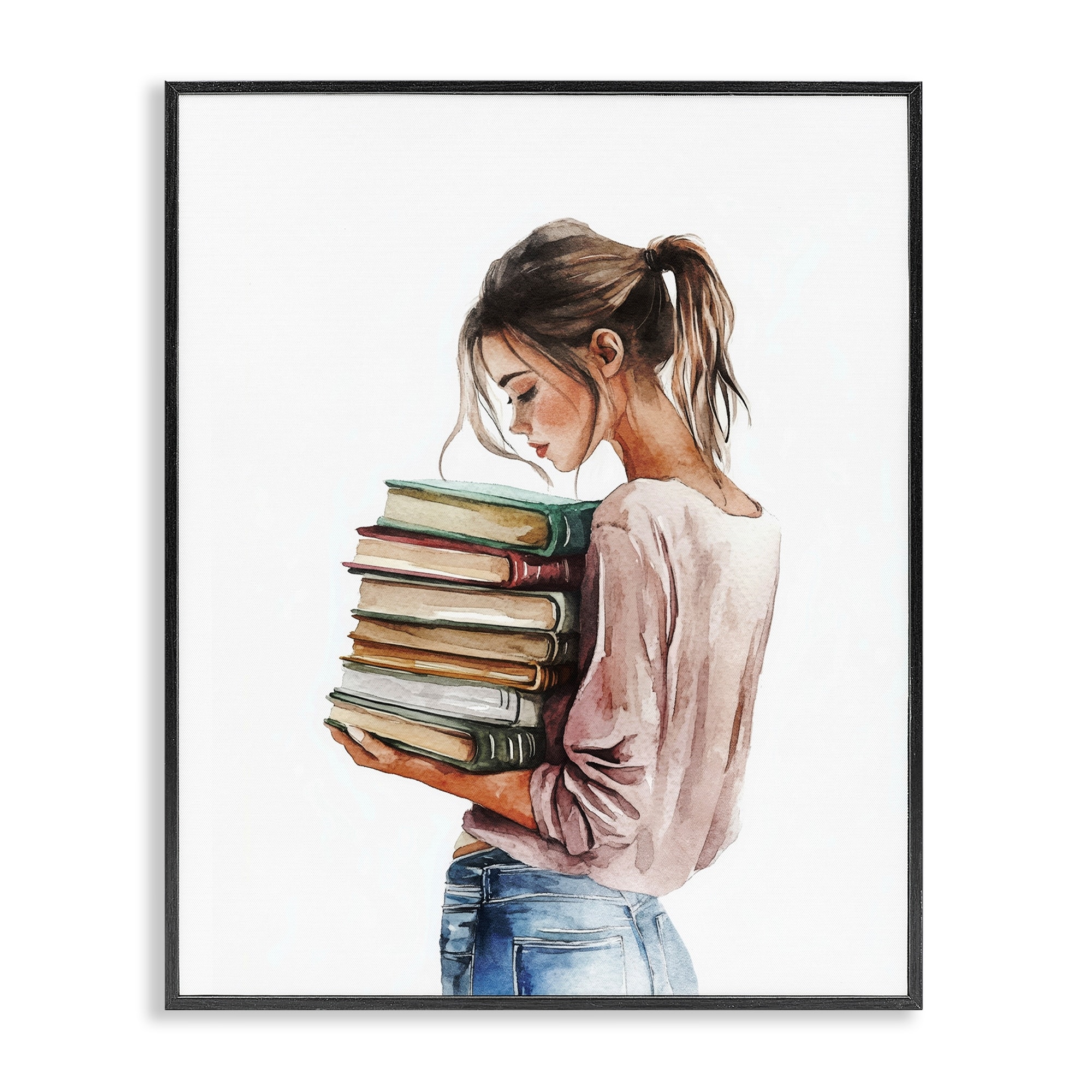 Stupell Library Walk Girl Framed Giclee Art Design By Svetlana Aleynikova