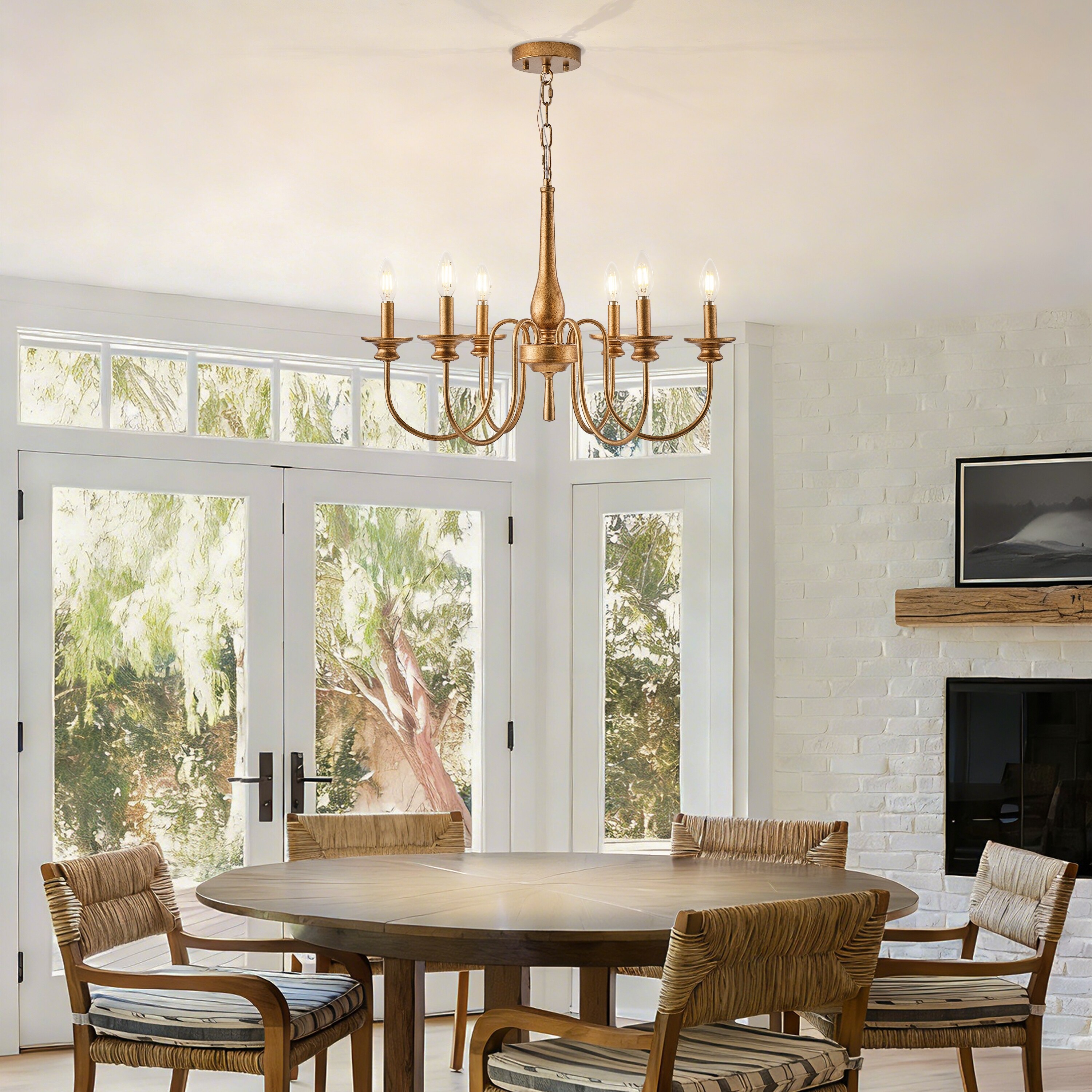 Starsky 6-Light Dimmable Vintage Candle Style Chandelier - Bed