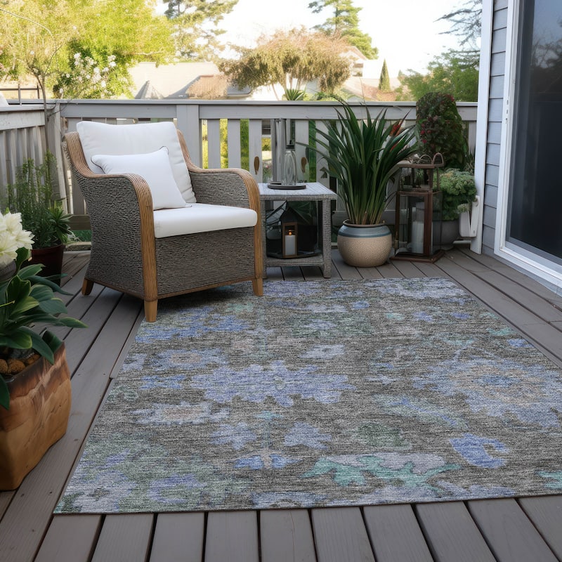 Machine Washable Indoor/ Outdoor Vintage Traditional Chantille Rug