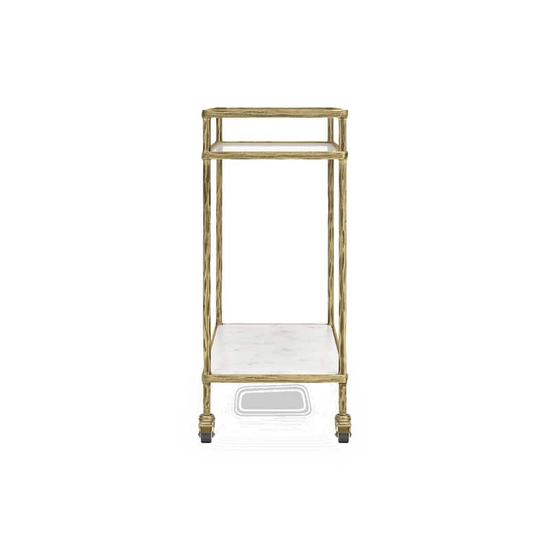 Signature Design by Ashley Plattfield Gold/Clear Bar Cart - 28" W x 14.5" D x 31.63" H
