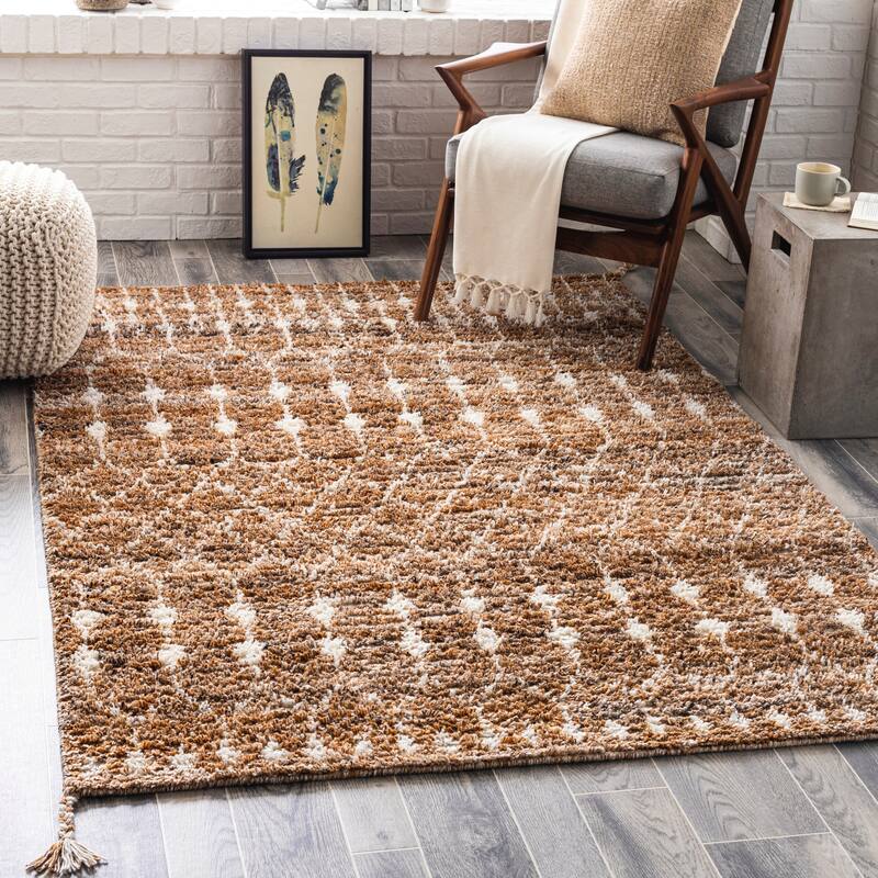 Parvi Handmade Outdoor Safe Boho Recycled PET Area Rug
