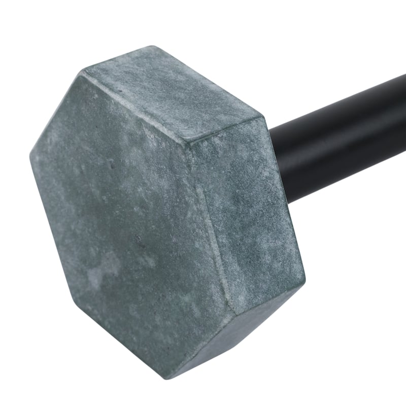Stone Marble Dumbbell Figurine Modern Geometric Sculpture - 4" Green - 8" x 4" x 4"