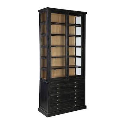 Furniture Classics Reclaimed Fir Charcoal Single Balmoral Display Cabinet