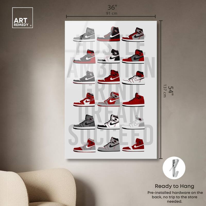 Ambition Grind Sneakers Acrylic by Art Remedy, Ready to Hang