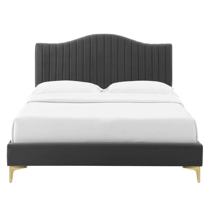 Juniper Channel Tufted Performance Velvet Queen Platform Bed
