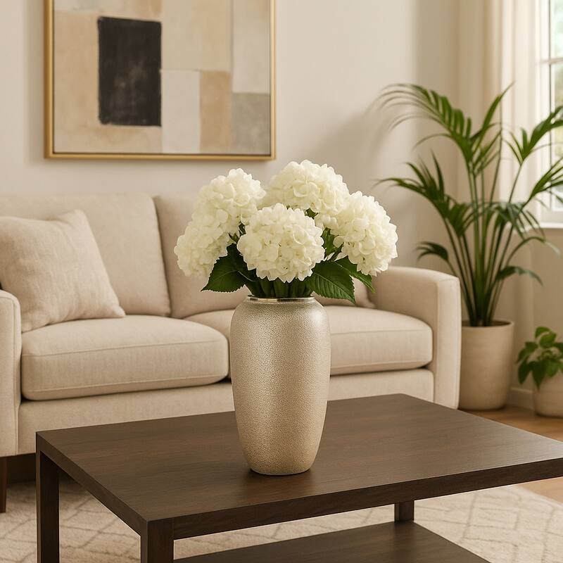 Ceramic Teardrop Textured Surface Vase - Silver