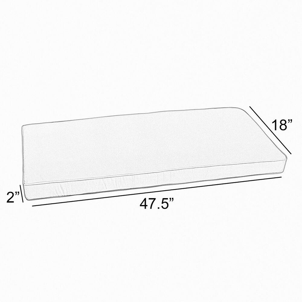 Sunbrella Red Stripe Indoor/ Outdoor Bench Cushion 37" to 56", Corded