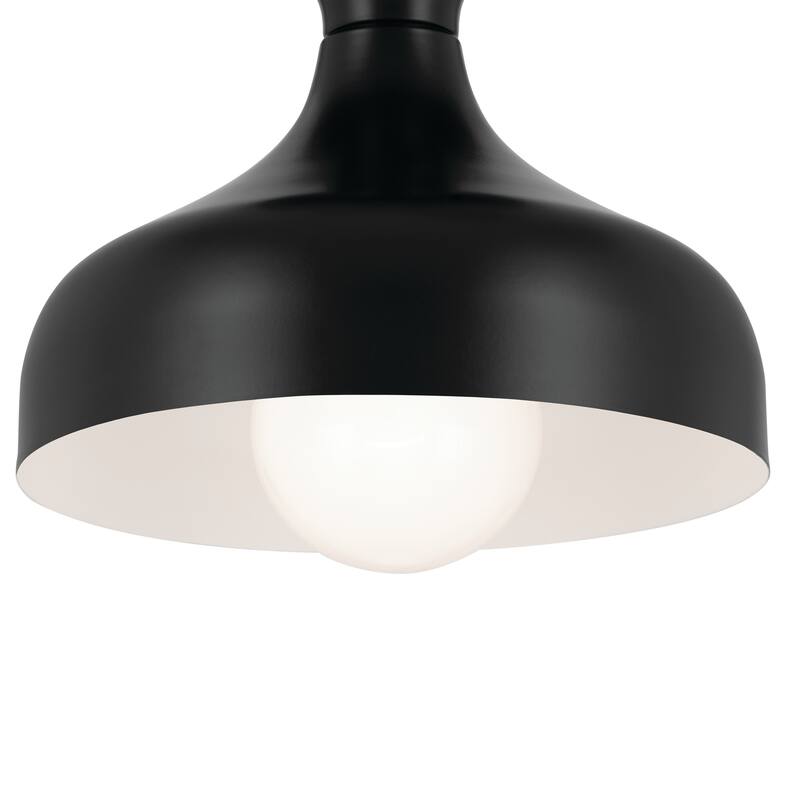 Kichler Lighting Sisu 6.75 in. 1-Light Black Semi-Flush Mount Light - 7