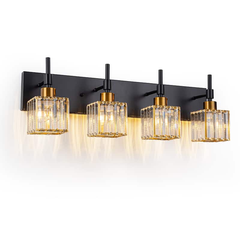 Ora Modern Dimmable Crystal Bathroom Light Fixtures Over Mirror Glam Vanity Lights