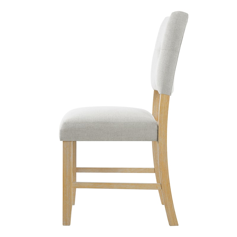Wooden Dining Chairs Set Of 4, Modern Fabric Upholstered Kitchen Side Chairs,Solid Wood Legs And Padded Seat
