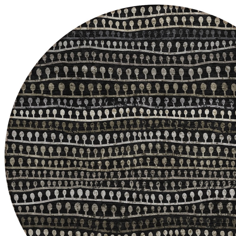 HomeRoots Striped Transitional Rectangle Outdoor Rug