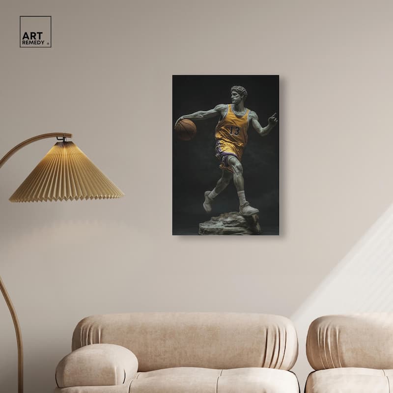 Basketball Sculpture II Canvas by Art Remedy, Gallery Wrapped