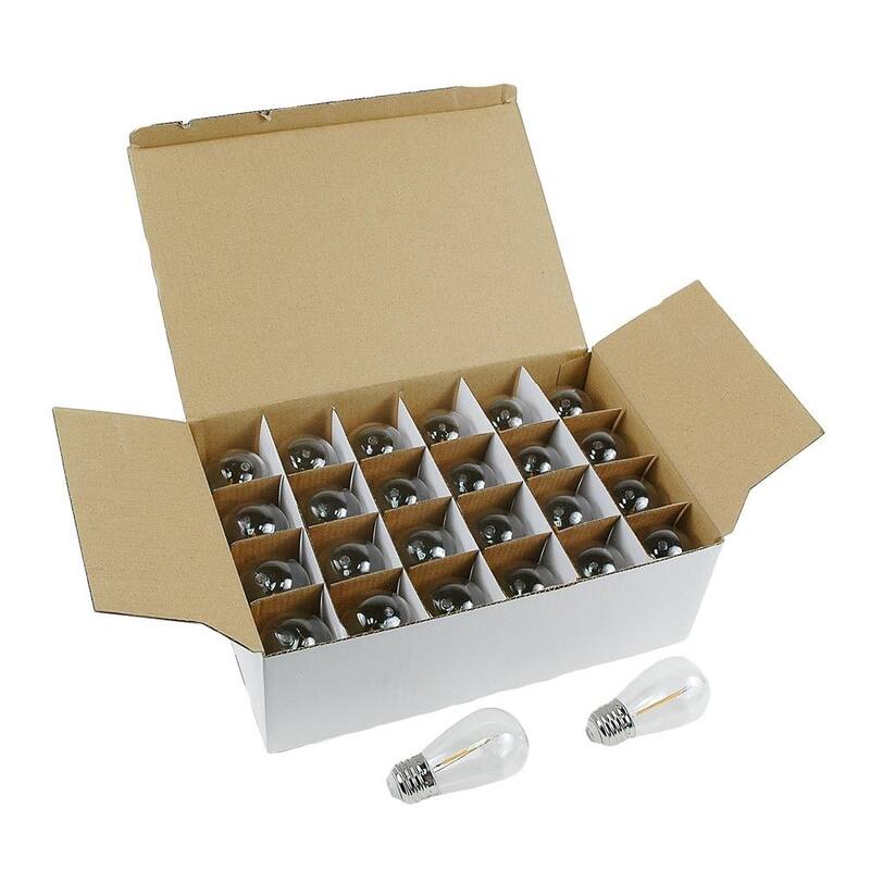 48 Foot LED Filament S14 Suspended Edison Outdoor Market Patio String Lights - Suspended Socket