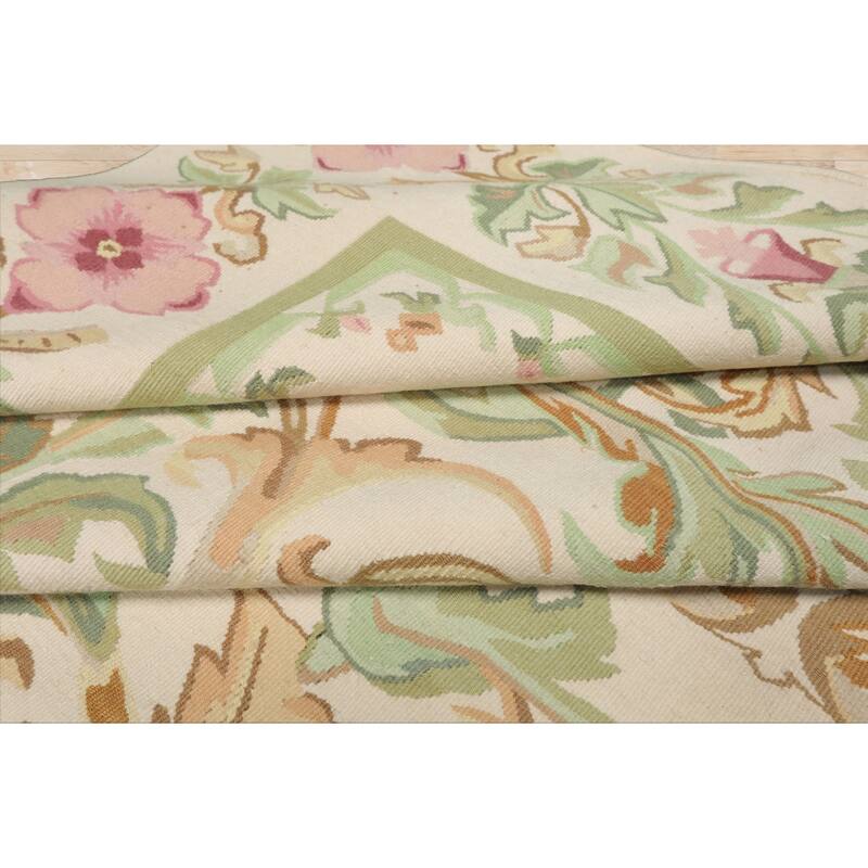 8'6''x11'8'' Hand Woven Wool Ivory Kilim Traditional Area Rug - 8' 6'' x 11' 8''