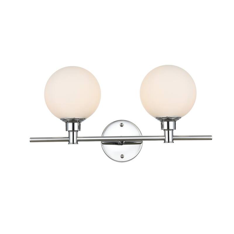 Corda 1 Light Black and Frosted White Bath Sconce - Chrome - 19