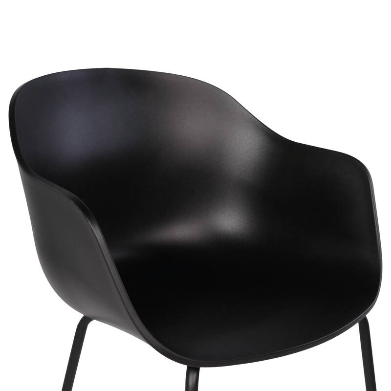 Furnish Theory Curve-K ML Indoor/Outdoor Dining Armchairs Arm Chairs w Polypropylene Shell & Powder-Coated Steel Legs (Set of 2)