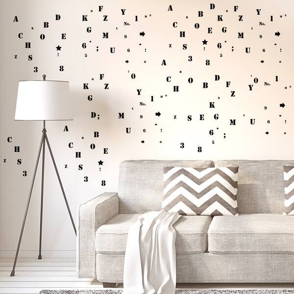 Shop Letter And Number Wall Stickers Removable Paper Decal For Bedroom Black Overstock 29186841
