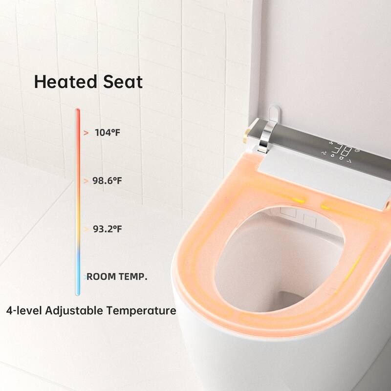 Modern Smart Toilet Integrated Design. Auto Open Close Lid. Heated Seat. Instant Warm Water. Auto Flush