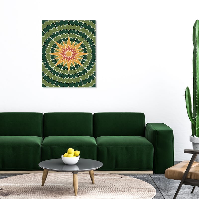 Wynwood Studio Canvas Floral and Botanical Star Magnetic Green Green Modern & Contemporary Wall Art Canvas Print - 30 x 36