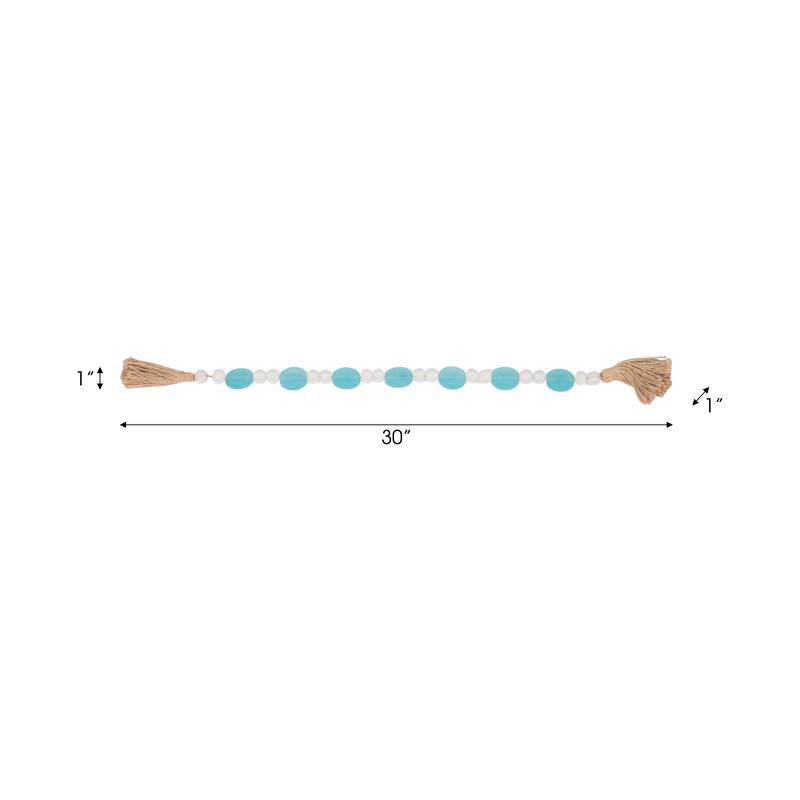 Sagebrook Home Elegant 30" Glass and Jute Beaded Circles Garland, Multi Color Home Accents for a Charming Atmosphere