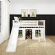 preview thumbnail 2 of 15, Max and Lily Classic Twin over Twin Low Bunk with Easy Slide and Curtain