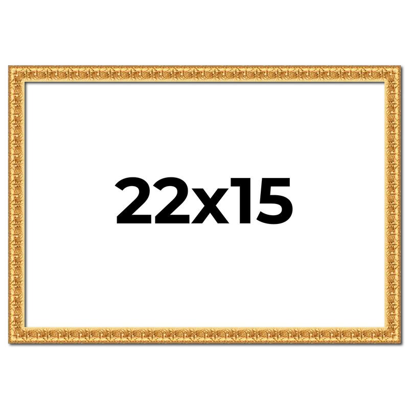 22x15 Frame Gold Real Wood Picture Frame Width 1 inches | Interior